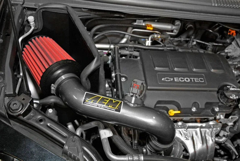 AEM 12-16 Chevrolet Sonic 1.4L L4 Gunmetal Gray Cold Air Intake - Side View