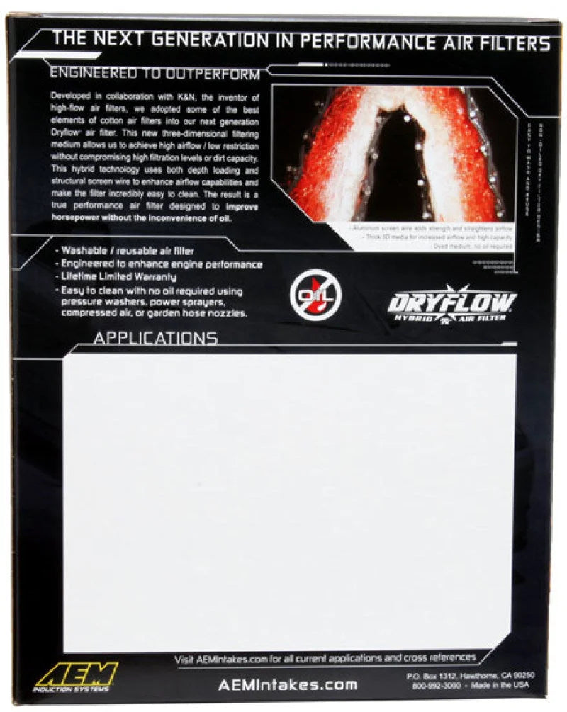 AEM 13-20 Nissan Sentra 1.8L DryFlow Air Filter - Additional View 5