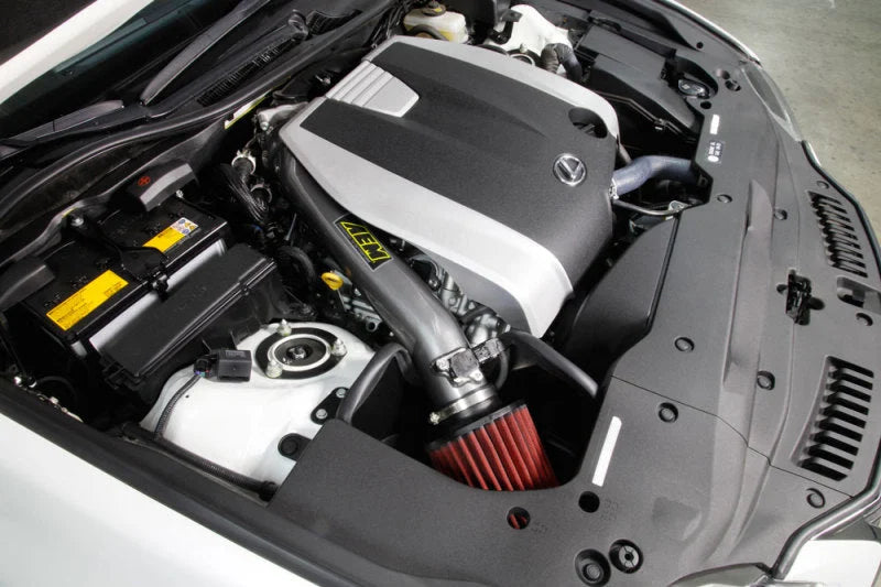 AEM 14-15 Lexus GS350 V6-3.5L F/I Gunmetal Gray Cold Air Intake - Back View