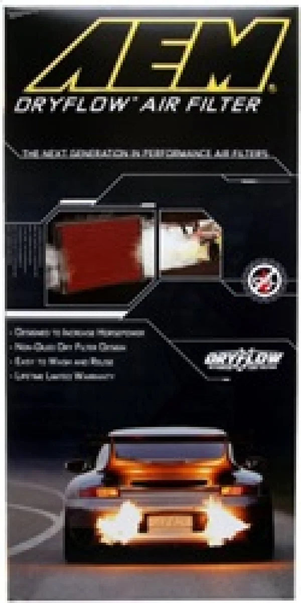 AEM 14.313in O/S L x 6.625in O/S W x 1.5in H DryFlow Air Filter - Side View