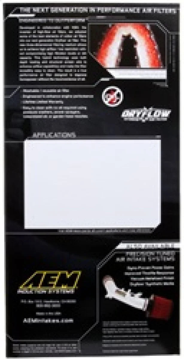 AEM 14.313in O/S L x 6.625in O/S W x 1.5in H DryFlow Air Filter - Additional View 9