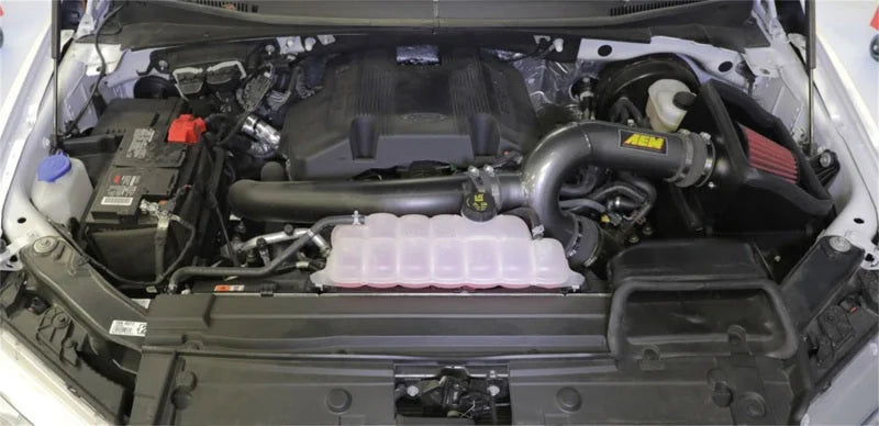 AEM 17-18 Ford F-150 3.5L V6 F/I Gunmetal Gray Cold Air Intake - Side View