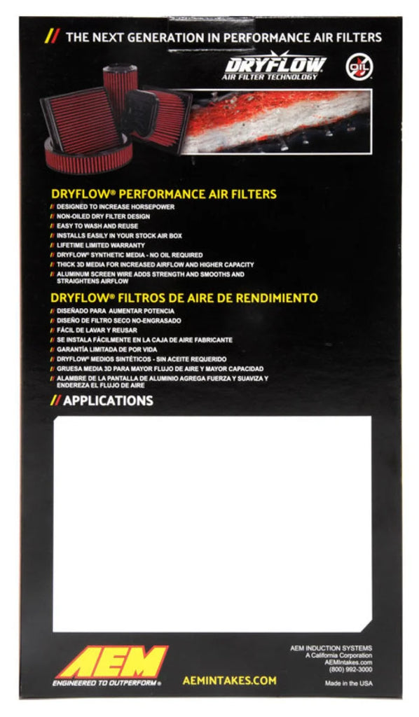AEM 17-20 Subaru BRZ 2.0L DryFlow Air Filter - Additional View 6