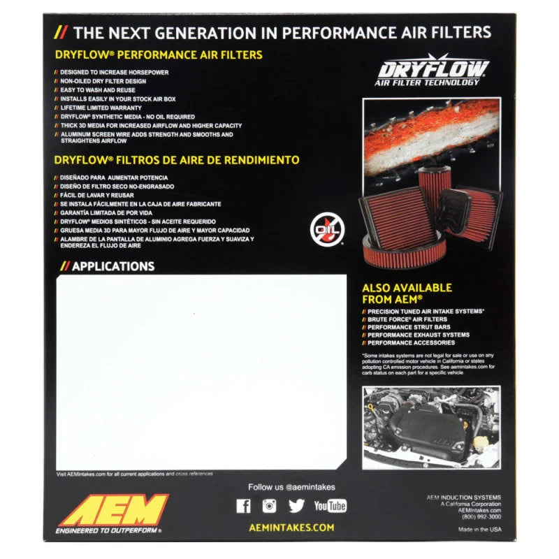 AEM 19-20 Subaru WRX STI 2.5L DryFlow Air Filter - Installation View