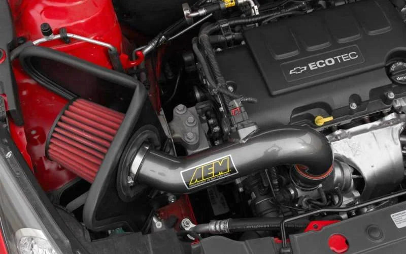 AEM 2011-2014 Chevrolet Cruze 1.4L - Cold Air Intake System - Gunmetal Gray - Side View
