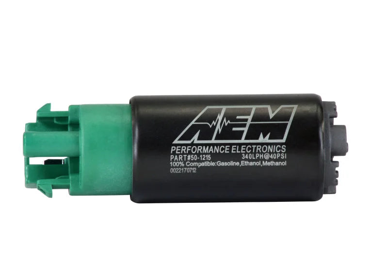 AEM 340LPH 65mm Fuel Pump Kit w/ Mounting Hooks - Ethanol Compatible - Installation View