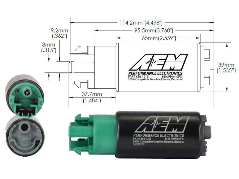 AEM 340LPH 65mm Fuel Pump Kit w/ Mounting Hooks - Ethanol Compatible - Additional View 6