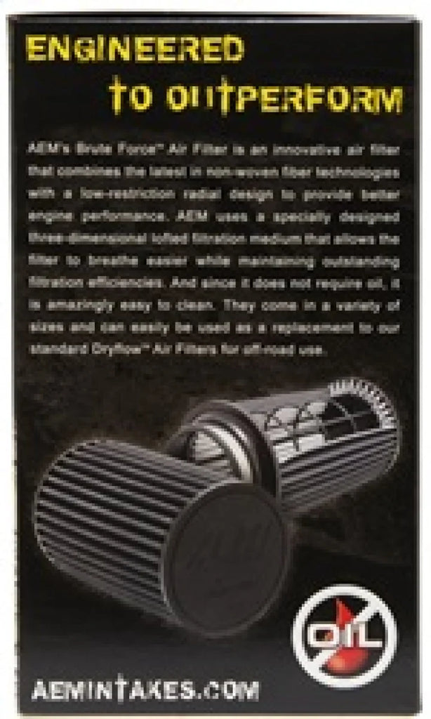 AEM 3.5 in x 9 in Dryflow Conical Air Filter - Additional View 8