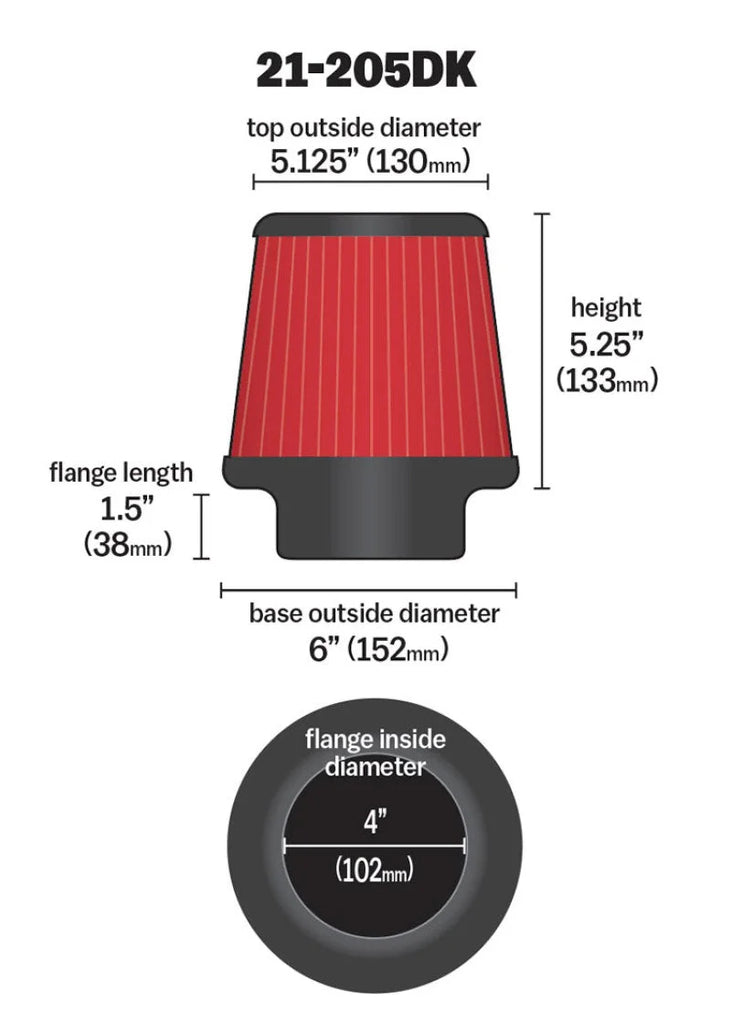AEM 4 in Short Neck 5 in Element Filter - Additional View 8