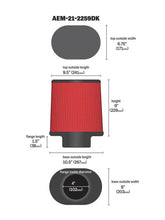 Load image into Gallery viewer, AEM 4.00 in Dryflow Air Filter Oval 9.00 in Element - Back View