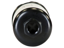 Load image into Gallery viewer, AEM 400LPH High Pressure Inline Fuel Pump - M18x1.5 Female Inlet to M12x1.5 Male Outlet - Side View