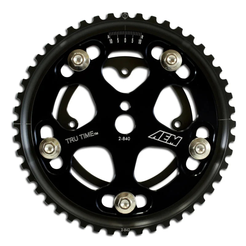AEM 4G63/T Black Tru-Time Cam Gear - Side View