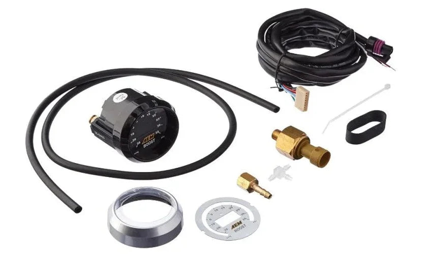 AEM 52mm Boost Digital Gauge -30-35psi - Side View