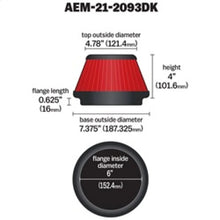Load image into Gallery viewer, AEM 6 in x 4 in Dryflow Tapered Conical Air Filter - Installation View