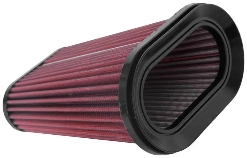 AEM 7.5in L x 4.5in W Base 5.5in L x 2.5in W Top 9in Height Dryflow Air Filter - Side View