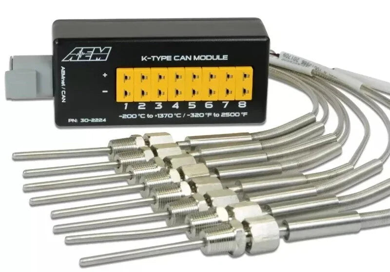 AEM 8 Channel K-Type Thermocouple EGT CAN Module - Side View