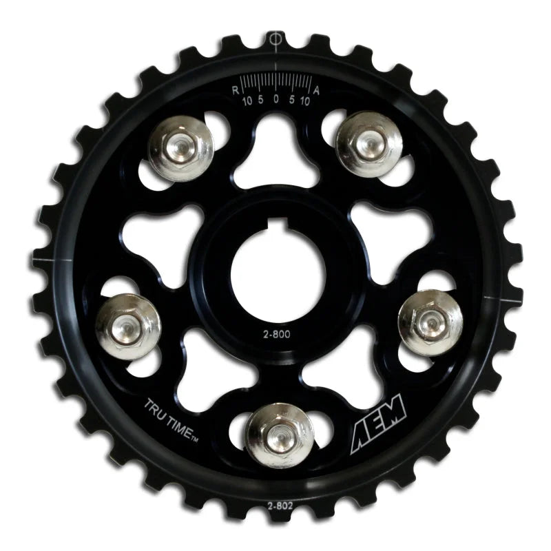 AEM 90-91 Acura Interga RS LS GS & GSR/ 99-00 Honda Civic Si Black Tru-Time Cam Gear - Main Product View