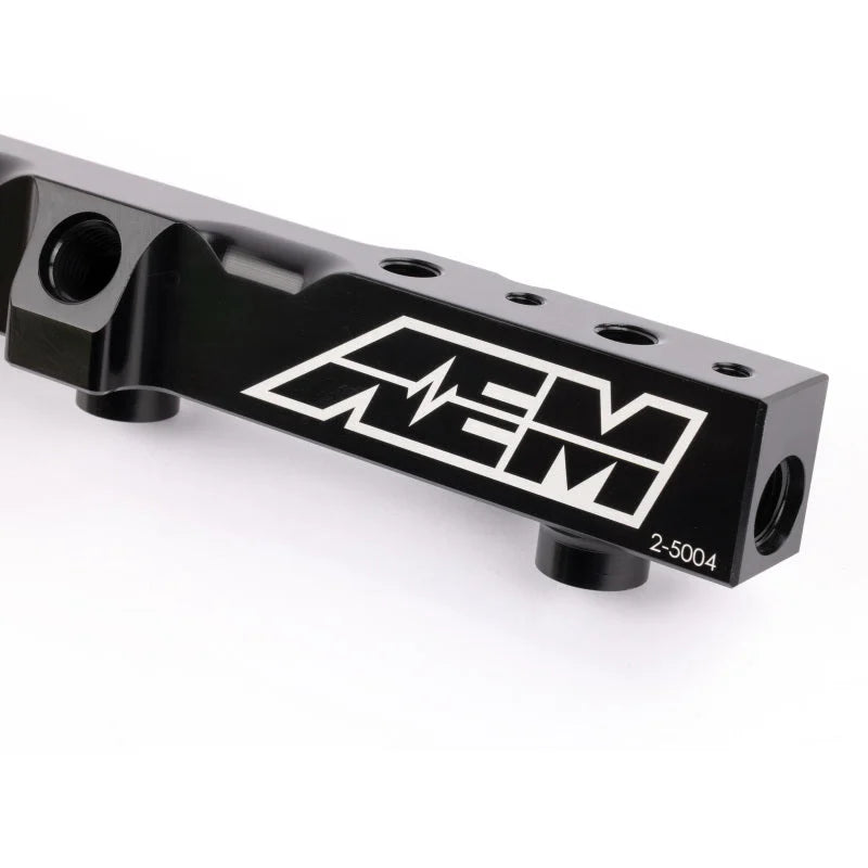 AEM 90-93 Accord DX/LX/SE/EX & 92-01 Prelude S/Si/Si VTEC Black Fuel Rail - Side View