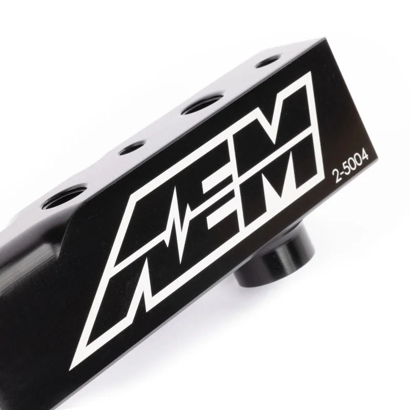 AEM 90-93 Accord DX/LX/SE/EX & 92-01 Prelude S/Si/Si VTEC Black Fuel Rail - Back View