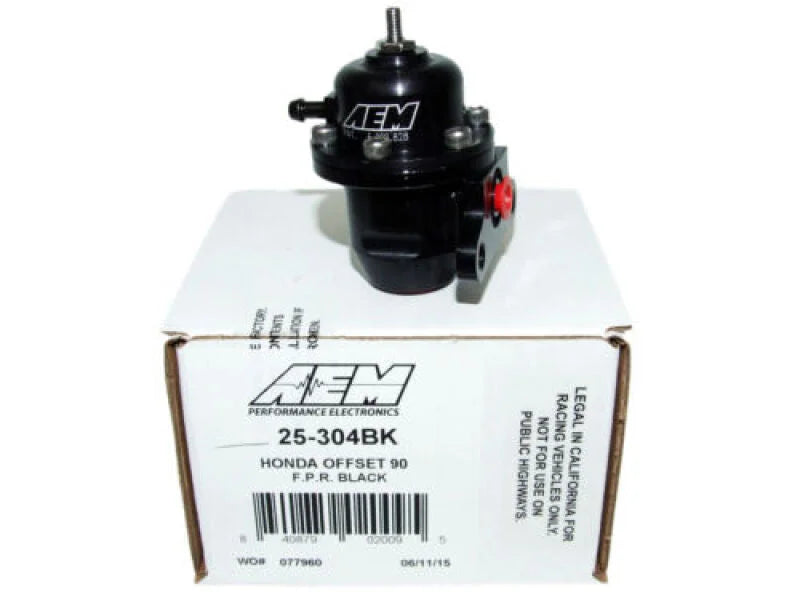 AEM 96-97 Acura CL / 94-97 Accord / 96-00 Civic Ex Black Adjustable Fuel Pressure Regulator - Detail View