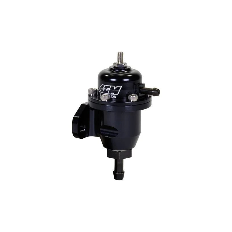 AEM 98-99 Acura CL / 00-05 S2000 / 98-02 Accord / 96-00 Civic Black Adjustable Fuel Pressure Regulat - Side View