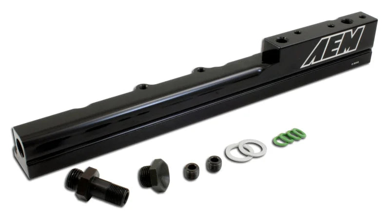 AEM 99-00 Honda Civic Si Black Fuel Rail - Main Product View