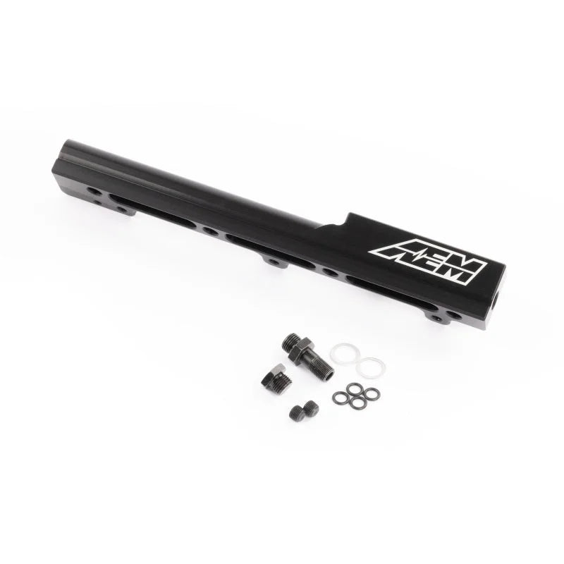 AEM 99-00 Honda Civic Si Black Fuel Rail - Side View