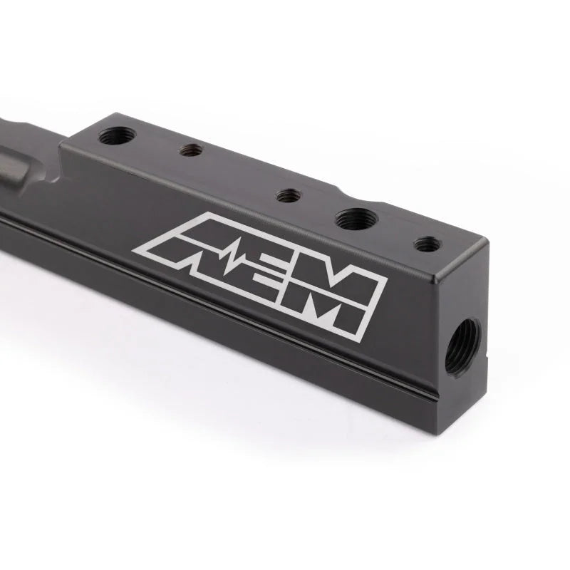 AEM 99-00 Honda Civic Si Black Fuel Rail - Back View