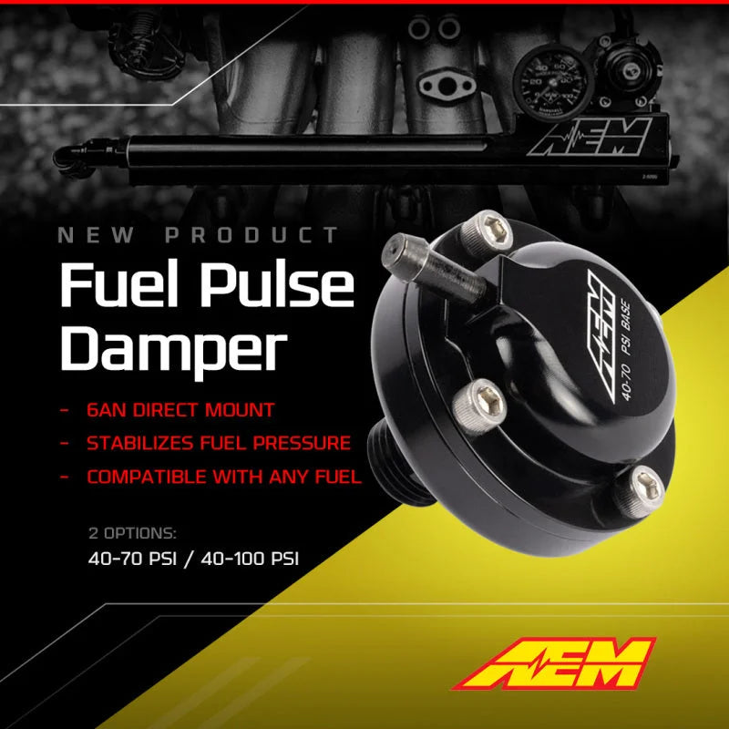 AEM AN6 ORB 40-70psi Fuel Pulse Damper - Side View