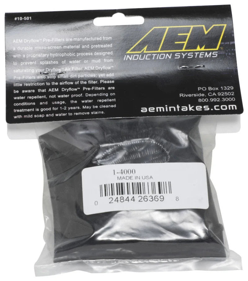 AEM Air Filter Wrap 6 in Base 5 1/4 in Top 5 in Tall - Installation View