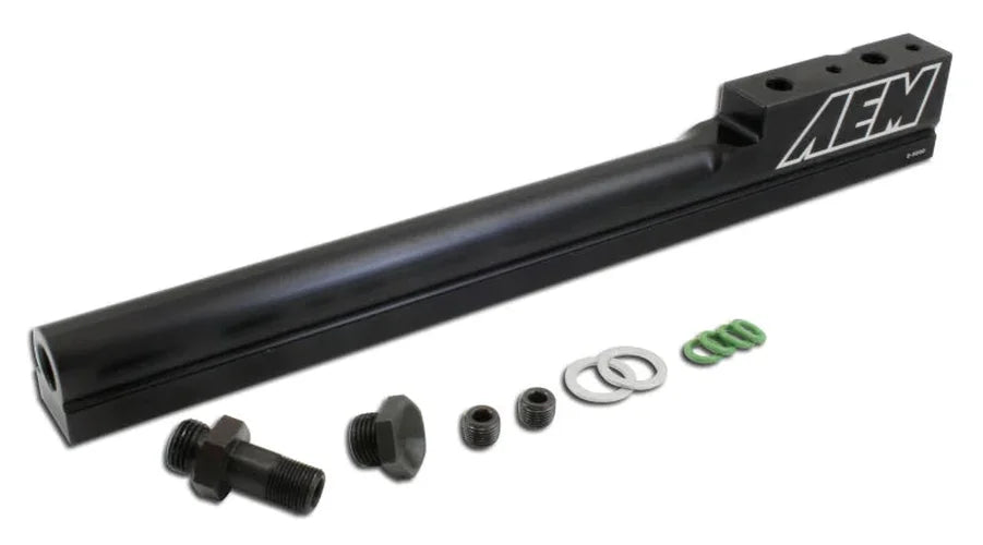 AEM 94-01 Integra Black Fuel Rail - Side View