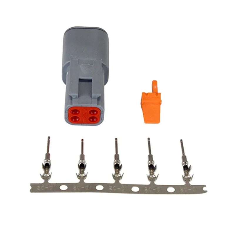 AEM DTM Style 4-Way Receptacle Connector Kit with 5 Female Pins - Side View