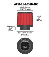 Load image into Gallery viewer, AEM Dryflow 3in. X 5in. Round Tapered Air Filter - Additional View 11