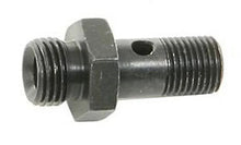 Load image into Gallery viewer, AEM High Volume Fuel Rail Banjo Fitting w/ Hole - Male -6AN ORB thread (9/16in -18) - Side View