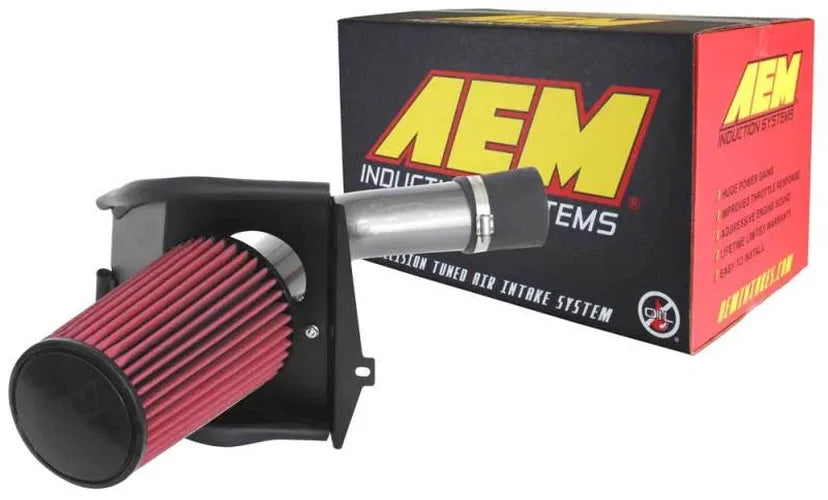 AEM 08-14 WRX/STi Cold Air Intake System - Gunmetal Gray - Back View