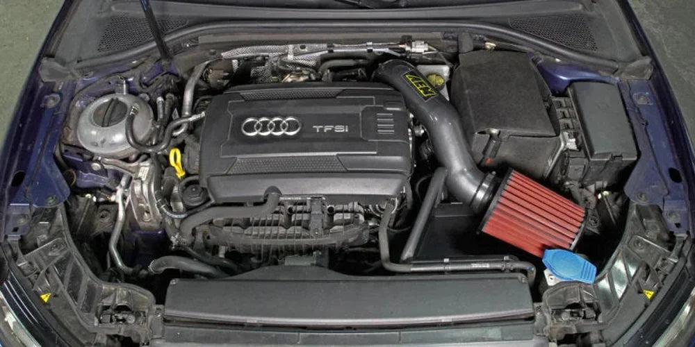AEM Cold 2015-2016 Audi A3 L4-2.0L F/I Silver Cold Air Intake - Side View