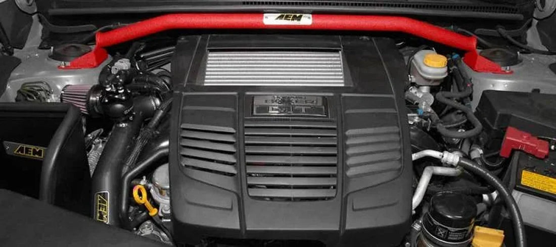 AEM 2015 Subaru WRX/STI 2.0L/2.5L Strut Bar - Back View