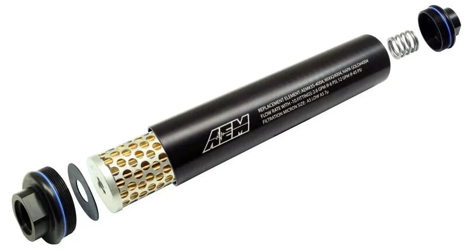 AEM Universal High Volume Fuel Filter Element - Side View