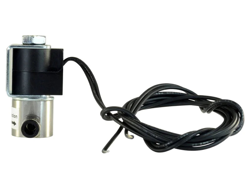 AEM Water/Methanol Injection System - High-Flow Low-Current WMI Solenoid - 200PSI 1/8in-27NPT In/Out - Back View