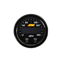 Load image into Gallery viewer, AEM X-Series 0-160 MPH Black Bezel w/ Black Face GPS Speedometer Gauge - Main Product View