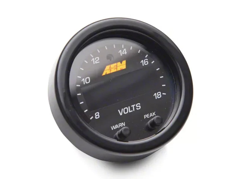 AEM X-Series 8-18V Volt Gauge - Side View