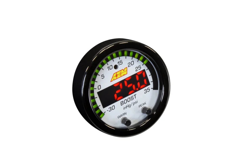 AEM X-Series Boost Pressure -30inHg 35psi Gauge - Side View