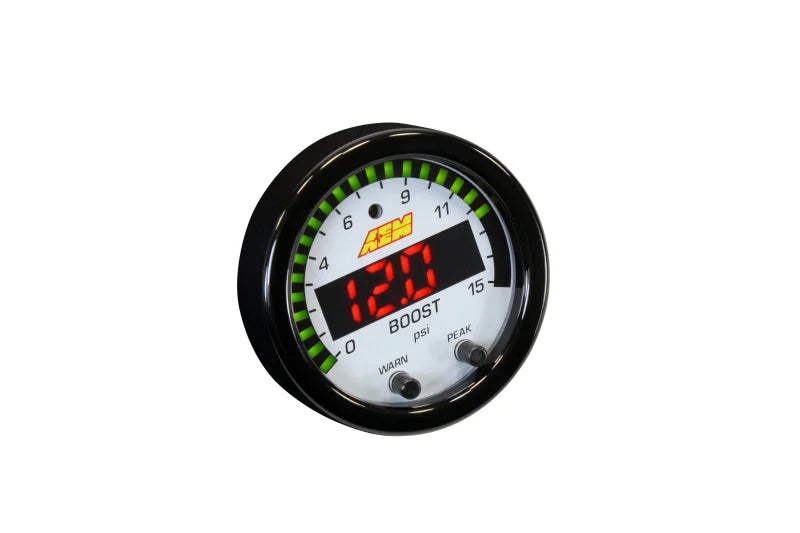 AEM X-Series Pressure 0-15psi Gauge Kit - Side View