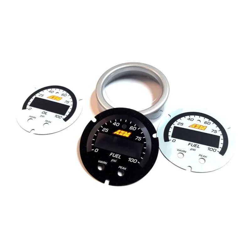 AEM X-Series Pressure Gauge Accessory Kit - Side View