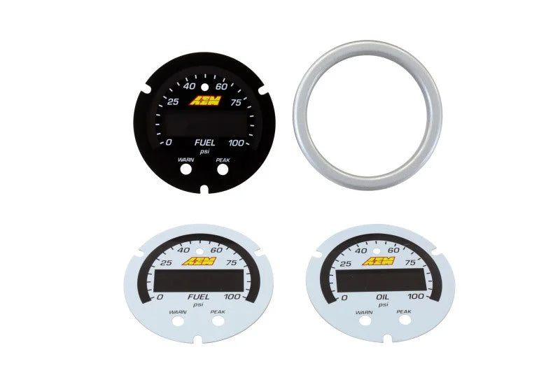 AEM X-Series Pressure Gauge Accessory Kit - Back View