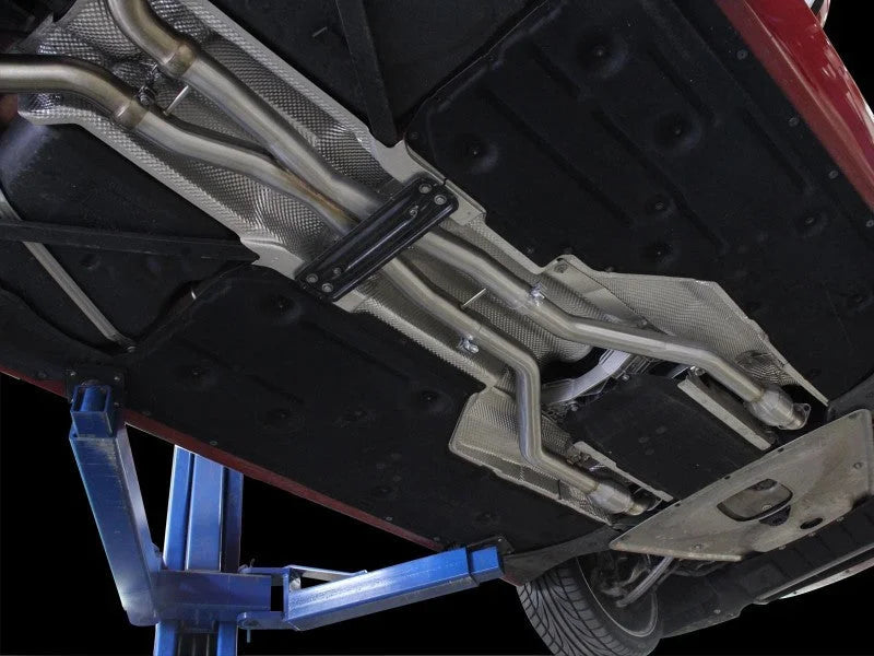 AFE 08-13 BMW(E90/92/93) MACH Force XP 304 Stainless Steel V8 4.0L w/ Cat & Resonator - Side View