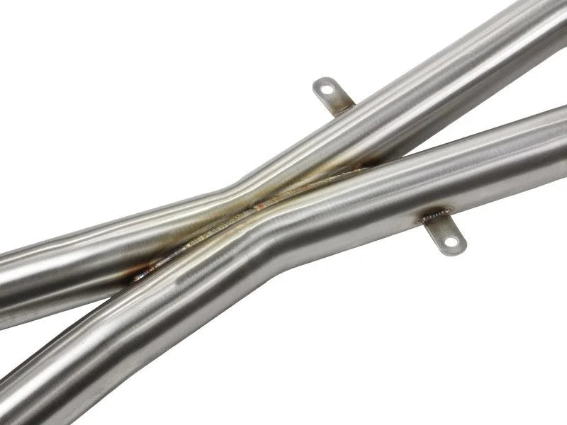 AFE 08-13 BMW(E90/92/93) MACH Force XP 304 Stainless Steel V8 4.0L w/ Cat & Resonator - Back View
