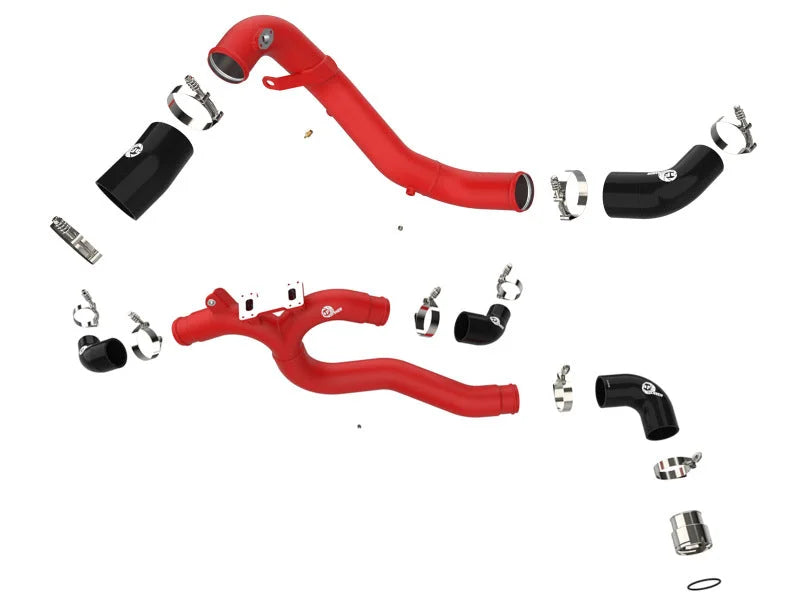 AFE 18-21 Kia Stinger V6-3.3L BladeRunner Alum Hot/Cold Charge Pipe Kit Red - Additional View 9