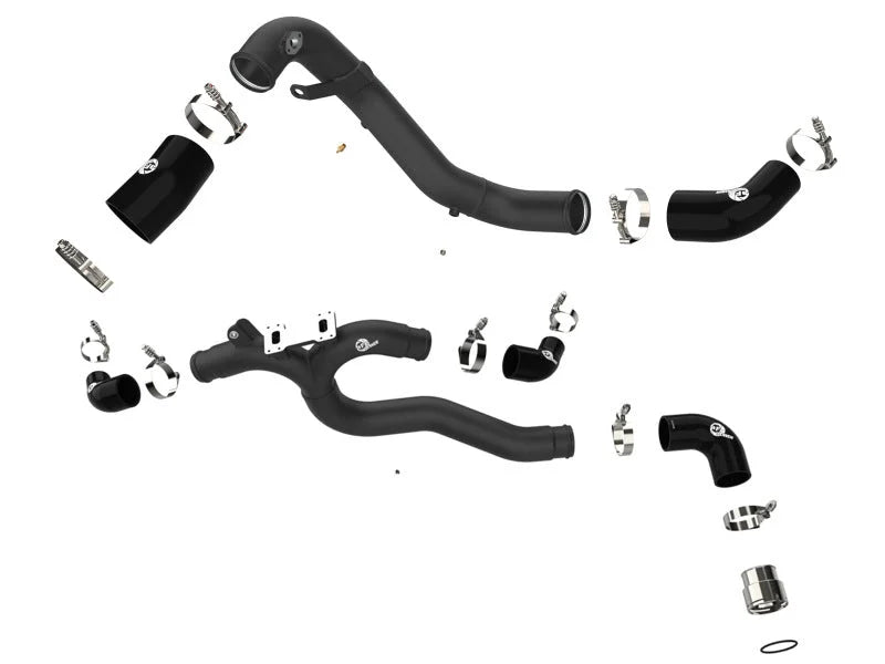 AFE 18-22 Kia Stinger V6-3.3L BladeRunner Alum Hot/Cold Charge Pipe Kit Black - Additional View 7