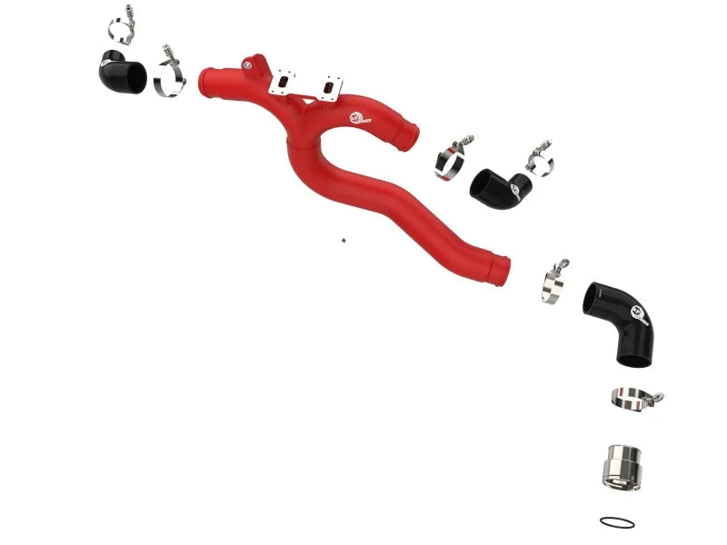AFE 2018-2020 Kia Stinger 19-22 G70 BladeRunner 3in Aluminum Hot Charge Pipe Red - Additional View 8
